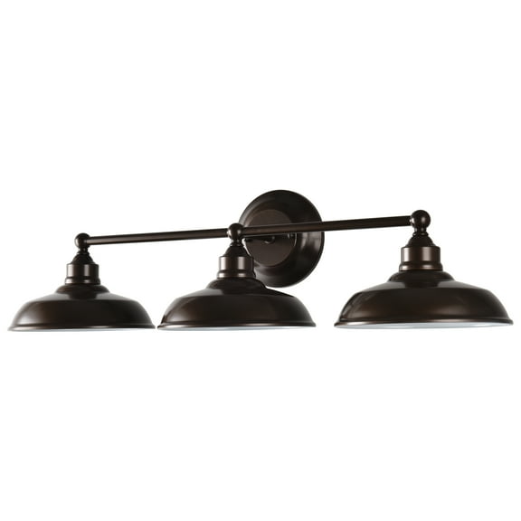 Better Homes & Gardens 28.5" Farmhouse Triple Wall Scones 3-Light Vanity Light, Oil Rubbed Bronze