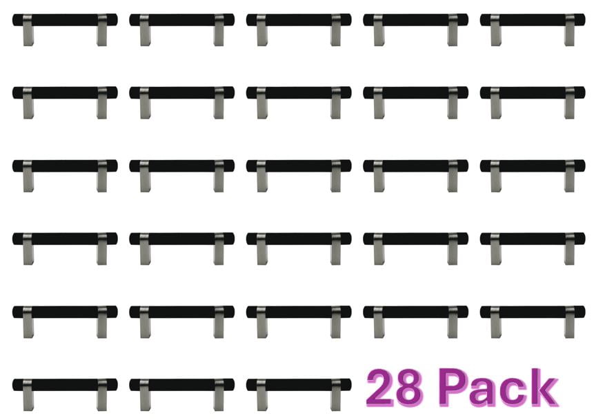 Better Homes & Gardens 28 Pack Matte Black & Satin Nickel Cabinet Bar Pulls