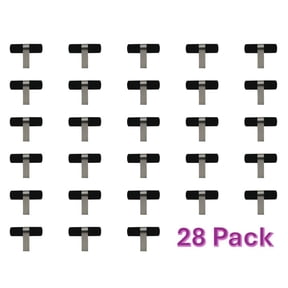 Better Homes & Gardens 28 Pack Matte Black & Satin Nickel Cabinet T-Knobs (4oz)