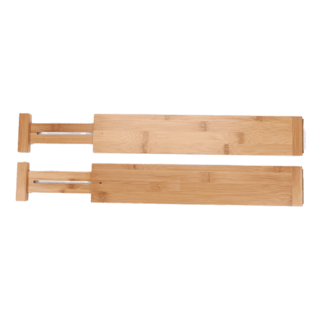 Better Homes & Gardens 2PC Bamboo Kitchen Organizer Expandable Drawer Dividers, 17.522.8x0.59x3