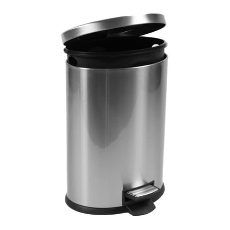Better Homes & Gardens 3.1 Gallon Trash Can, Oval Bathroom Trash Can, Stainless Steel