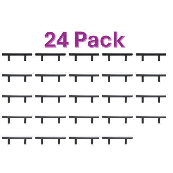 Better Homes & Gardens 3" (76mm) Center-to-Center Bar Pull, Matte Black, 24 Pack