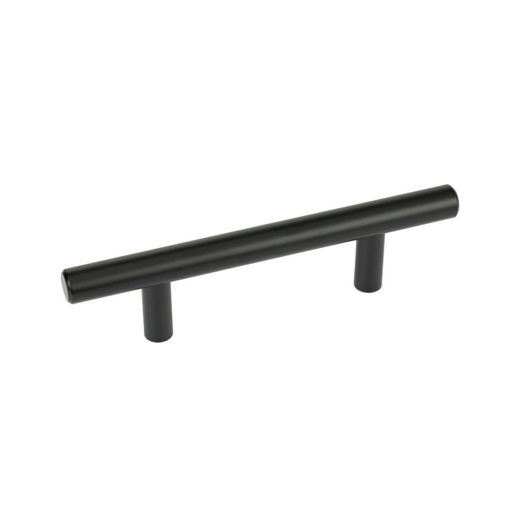 3 in. (76 mm) Flat Black Bar Drawer Pull (6-Pack) 3 in. (76 mm) Flat Black Bar Drawer Pull (6-Pack)