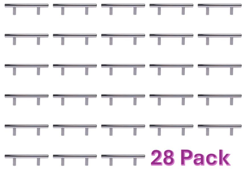 Better Homes & Gardens 3" (76mm) Center-to-Center Bar Pull, Polished Chrome, 28 Pack