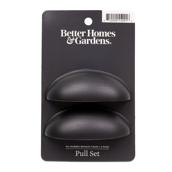 Better Homes & Gardens 3" (76mm) Center-to-Center Cup Pull, Oil Rubbed Bronze, 2 Pack