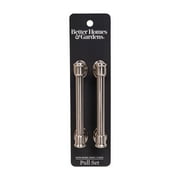 Better Homes & Gardens 3" (76mm) Center-to-Center Turned Pull, Satin Nickel, 2 Pack