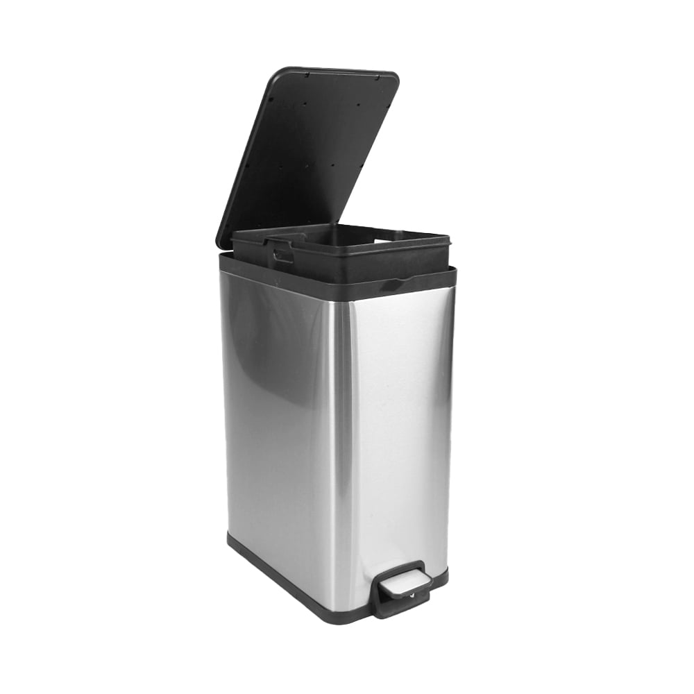 BETHEBEST 15 Liter/4 Gallon Trash Can with Soft Close Lid,Stainless Steel  Trash Can with Removable Wastebasket, Rectangular Trash Can for