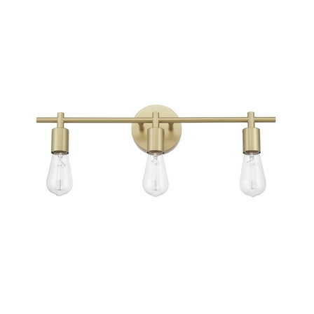 Better Homes & Gardens Modern 3-Light Reversible Vanity Light with Burnished Brass Finish and E26 Socket