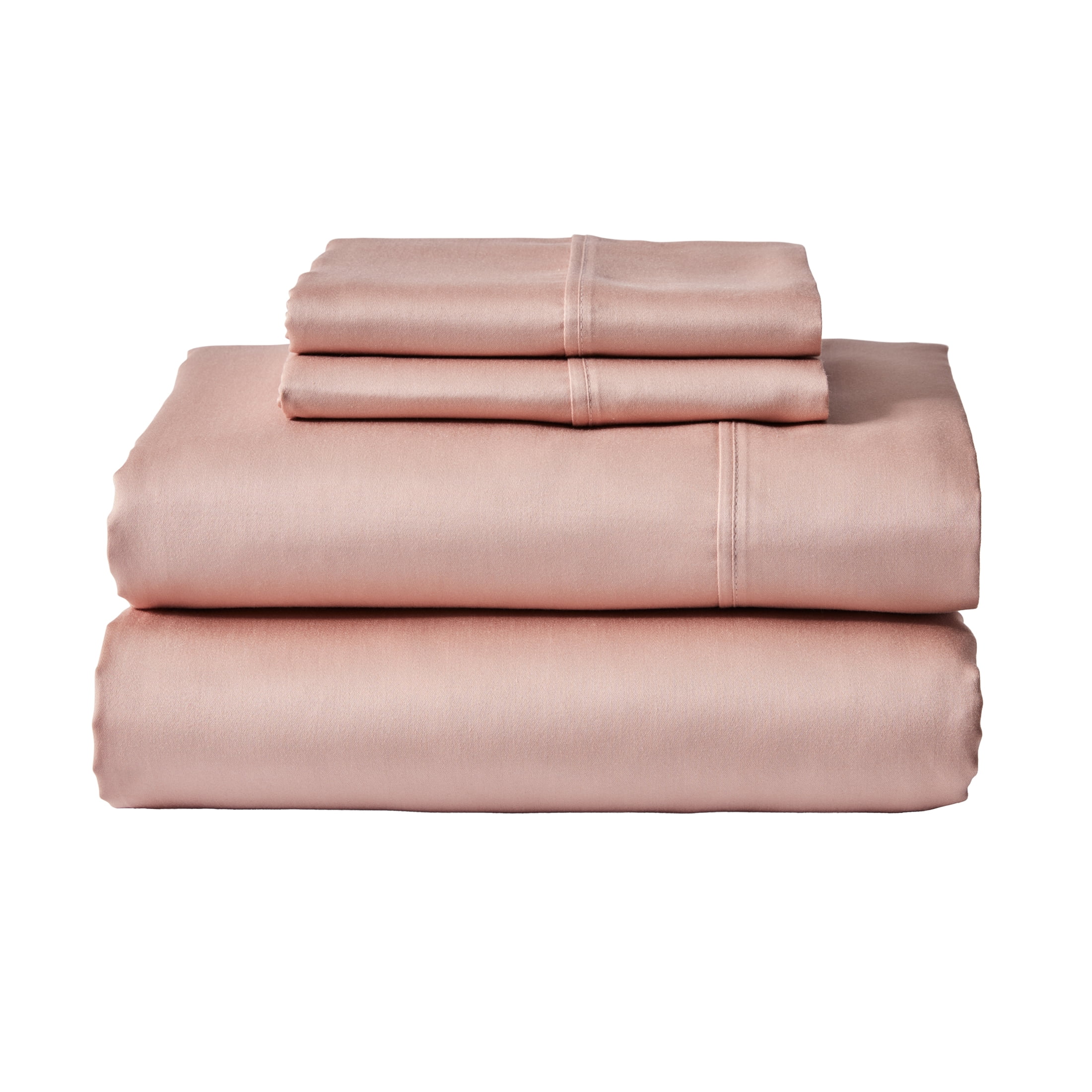 Better Homes & Gardens 3-Piece 300 Thread Count Antique Blush Cotton Sateen Bed Sheet Set, Twin XL