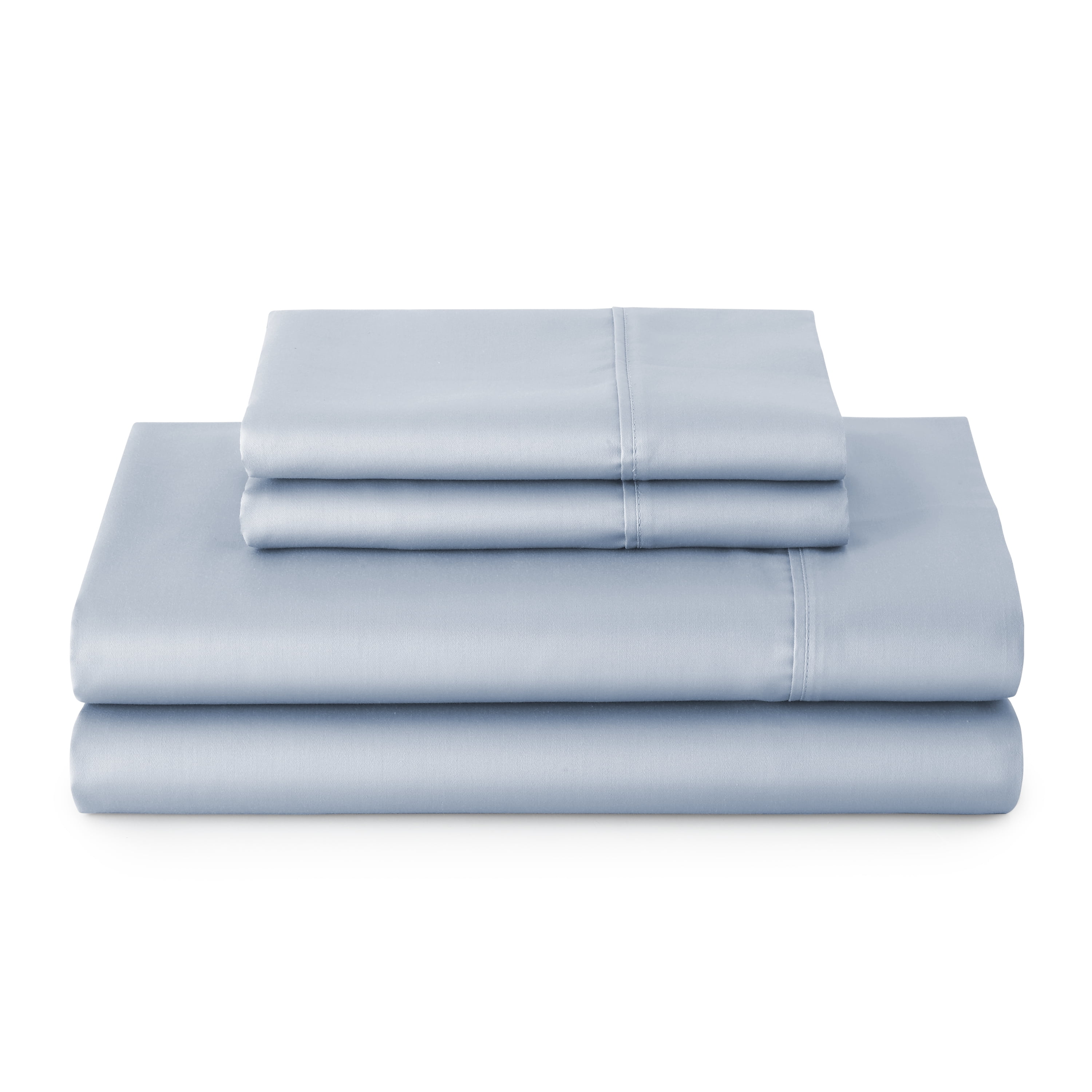 Better Homes & Gardens 3-Piece 300 Thread Count Blue Water Cotton Sateen Bed Sheet Set, Twin