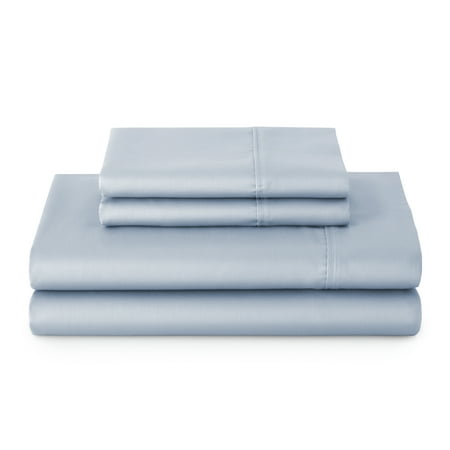 Better Homes & Gardens 3-Piece 300 Thread Count Blue Water Cotton Sateen Bed Sheet Set, Twin