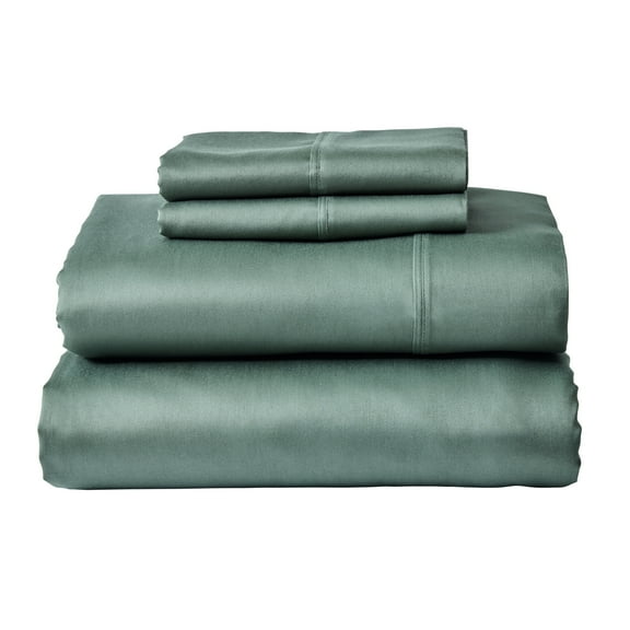 Better Homes & Gardens 3-Piece 300 Thread Count Green Ash Cotton Sateen Sheet Set, Twin XL