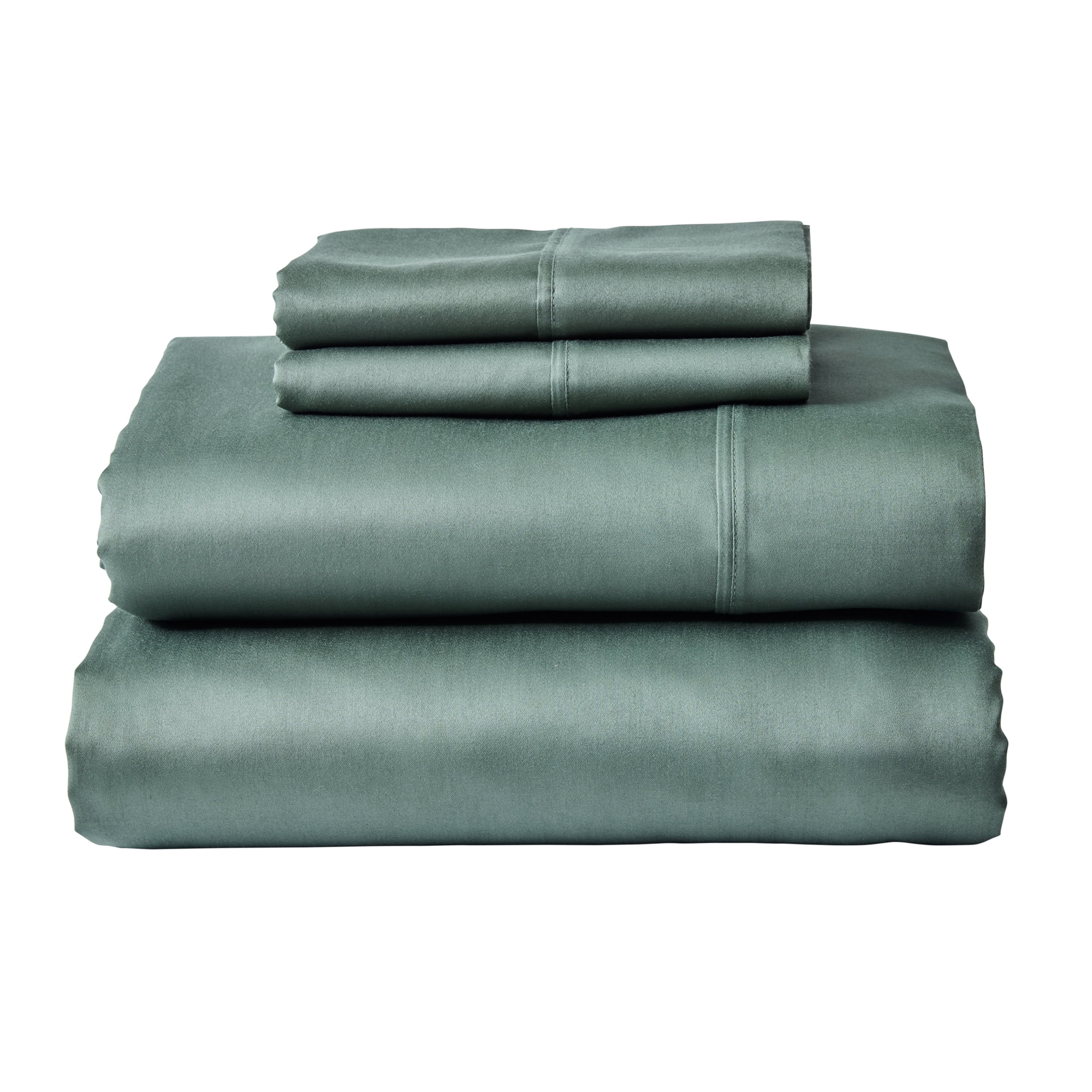 Better Homes & Gardens 3-Piece 300 Thread Count Green Ash Cotton Sateen Bed Sheet Set, Twin
