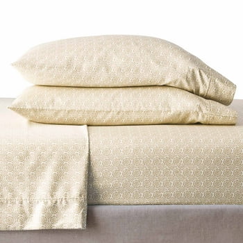 Better Homes & Gardens 3-Piece 300 Thread Count Suzani Almond Biscuit 100% Cotton Sheet Set, Twin