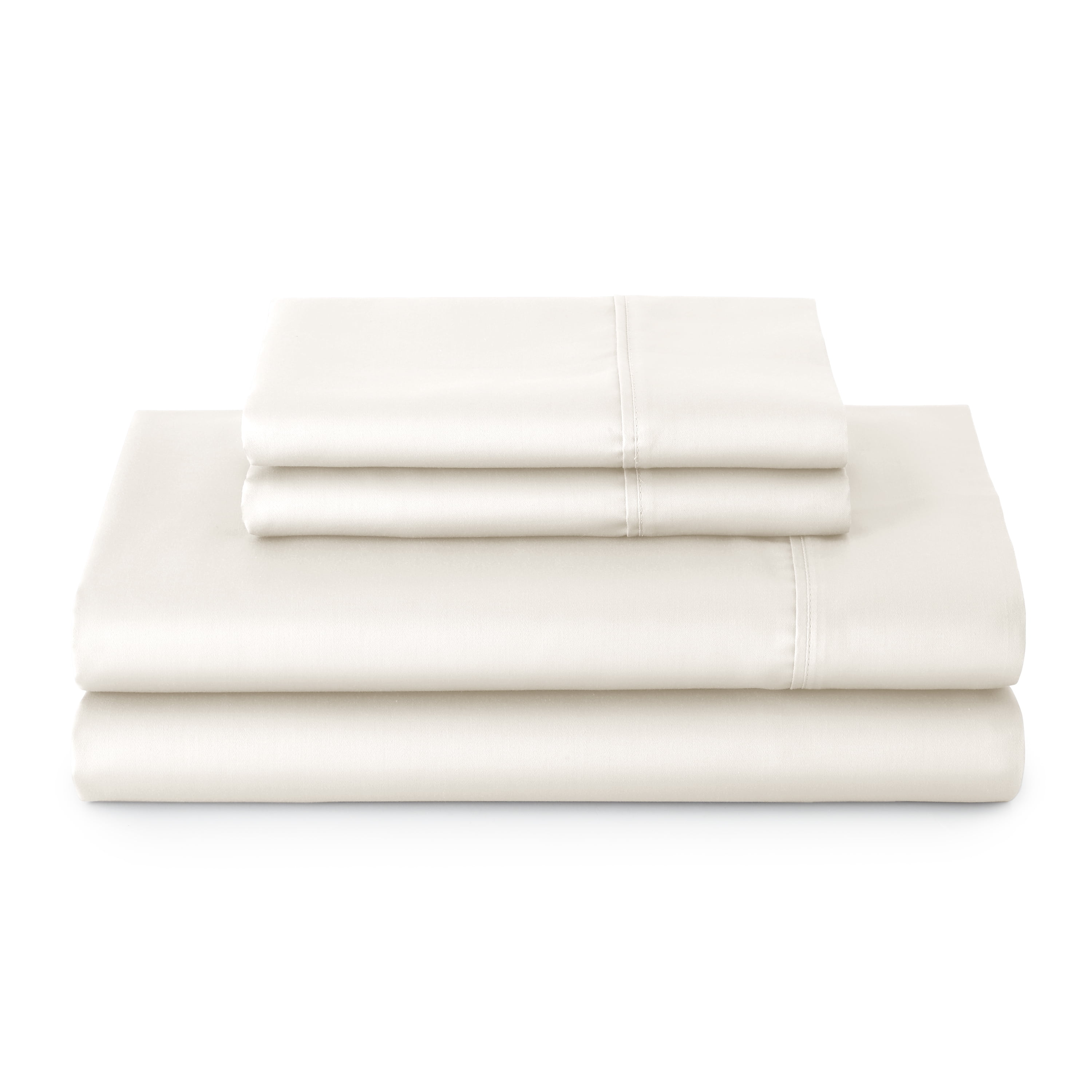 Better Homes & Gardens 3-Piece 300 Thread Count Vanilla Dream Cotton Sateen Bed Sheet Set, Twin