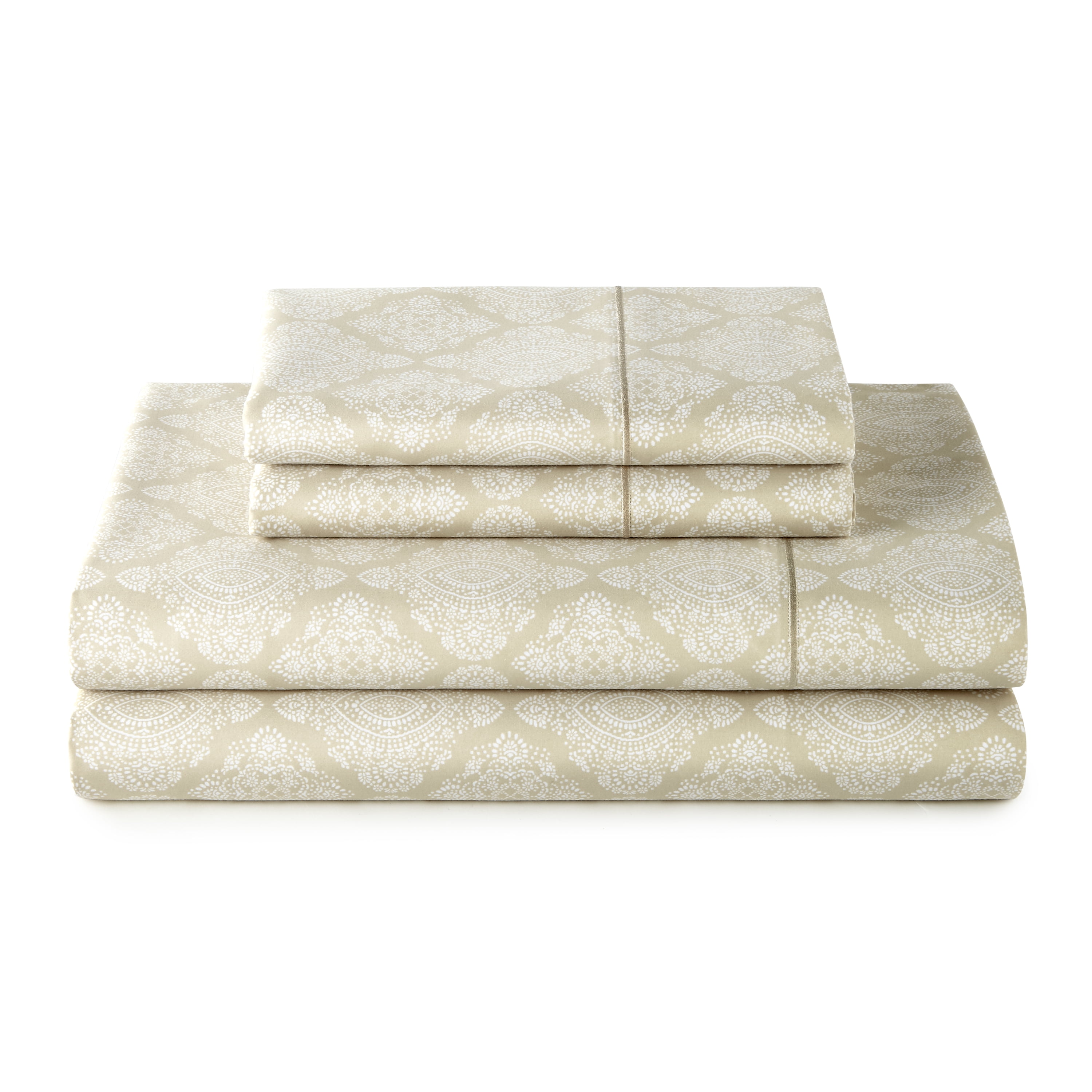 Better Homes & Gardens 3Piece 400 Thread Count Ogee Almond Biscuit