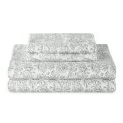 Better Homes & Gardens 3-Piece 400 Thread Count Paisley Taupe Performance Bed Sheet Set, Twin