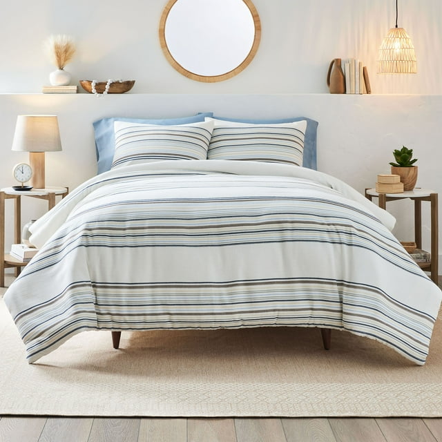 Shop Better Homes & Gardens 3Piece Blue Yarn Dye Stripe Comforter Set