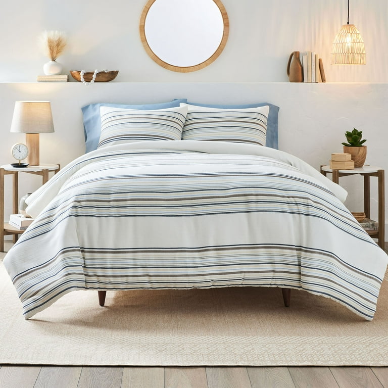Better Homes & Gardens 3-Piece Blue Yarn Dye Stripe Comforter Set, King 