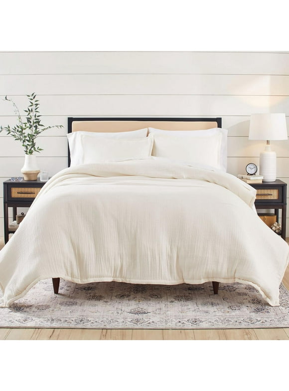 Better Homes & Gardens 3-Piece Cream Gauze Comforter Set, Adult Full/Queen