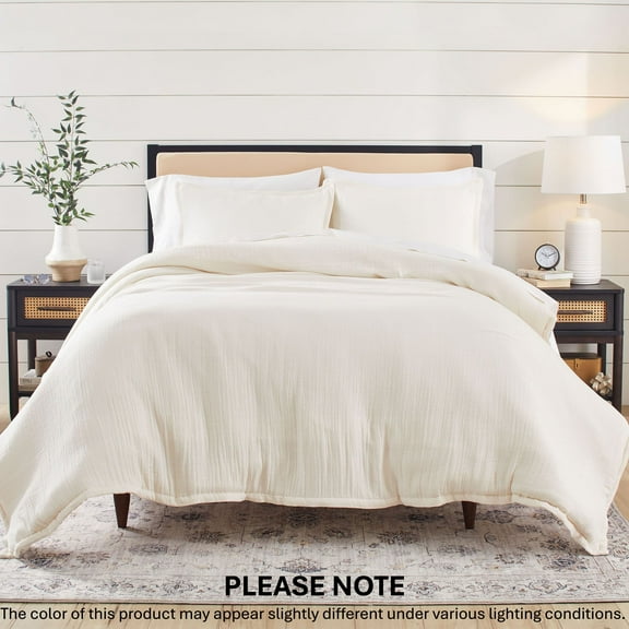 Better Homes & Gardens 3-Piece Cream Gauze Comforter Set, Adult King