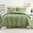 thumbnail image 1 of Better Homes & Gardens 3-Piece Green Waffle Stripe Comforter Set , Full/Queen, 1 of 4