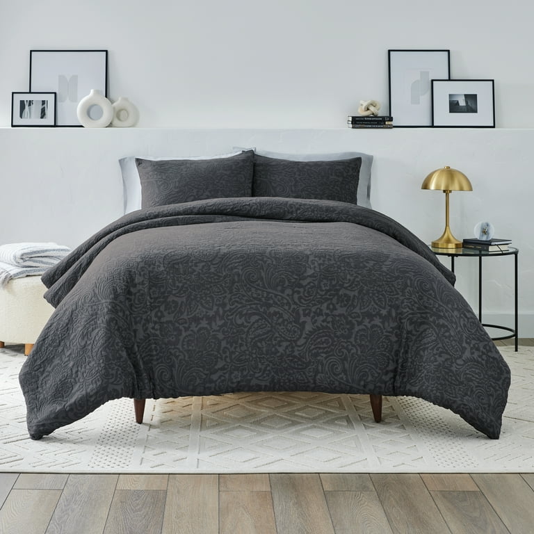 Better Homes Gardens 3 Piece Grey Floral Comforter Set King