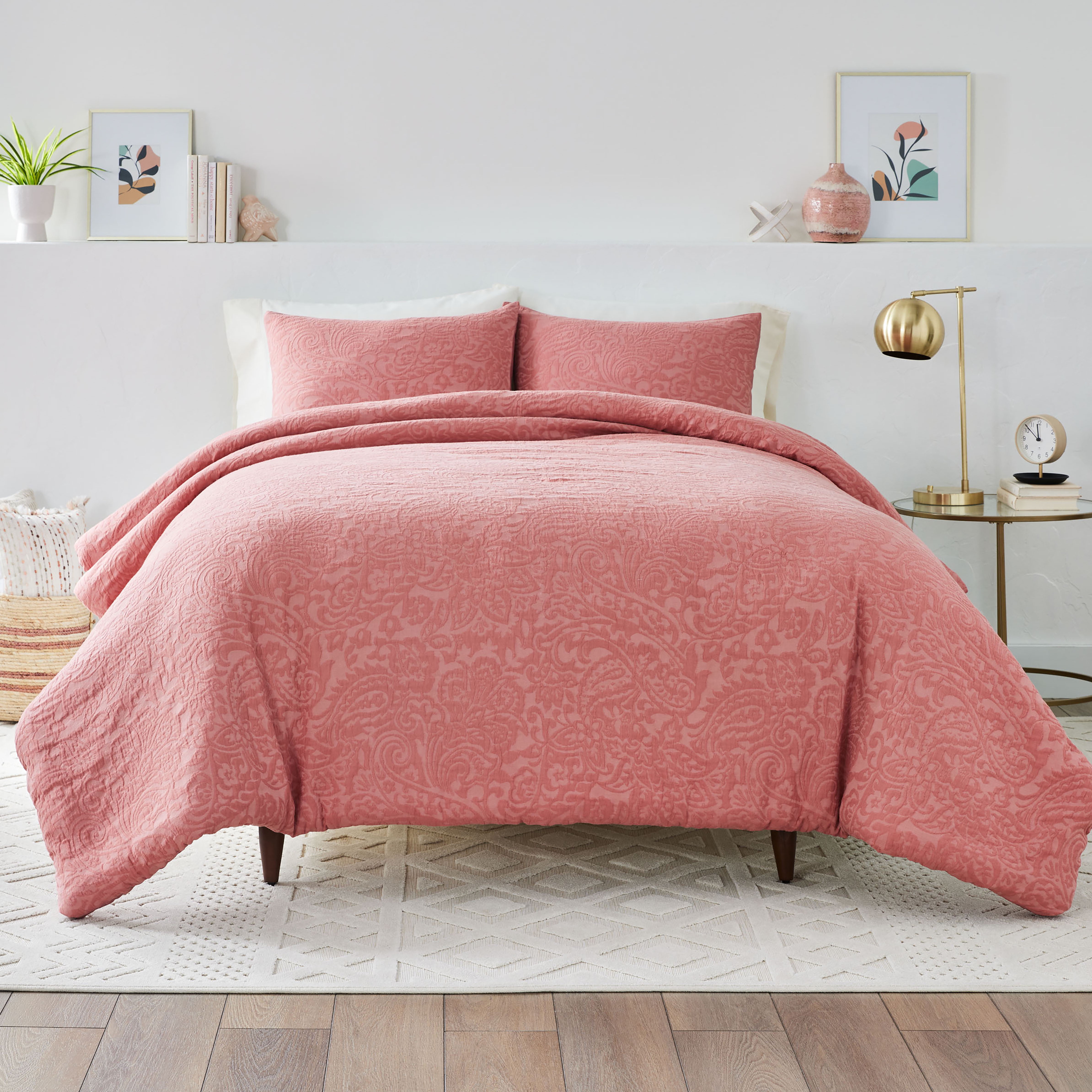 Better Homes & Gardens Paisley Matelasse 3-Piece Comforter Set, Rose, King - Walmart.com