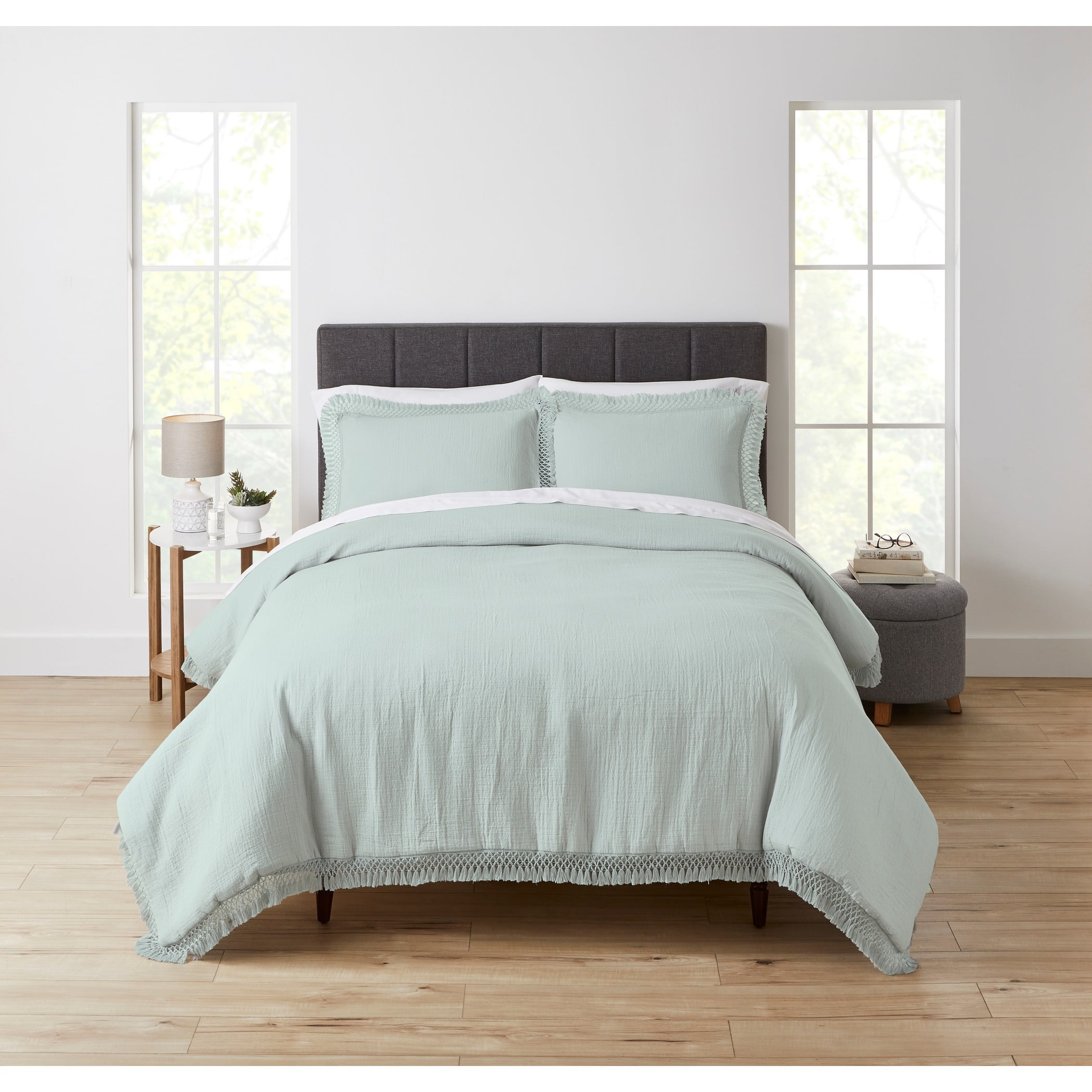 Better Homes & Gardens 3-Piece Sage Textured Matelassé Duvet Cover Set, King