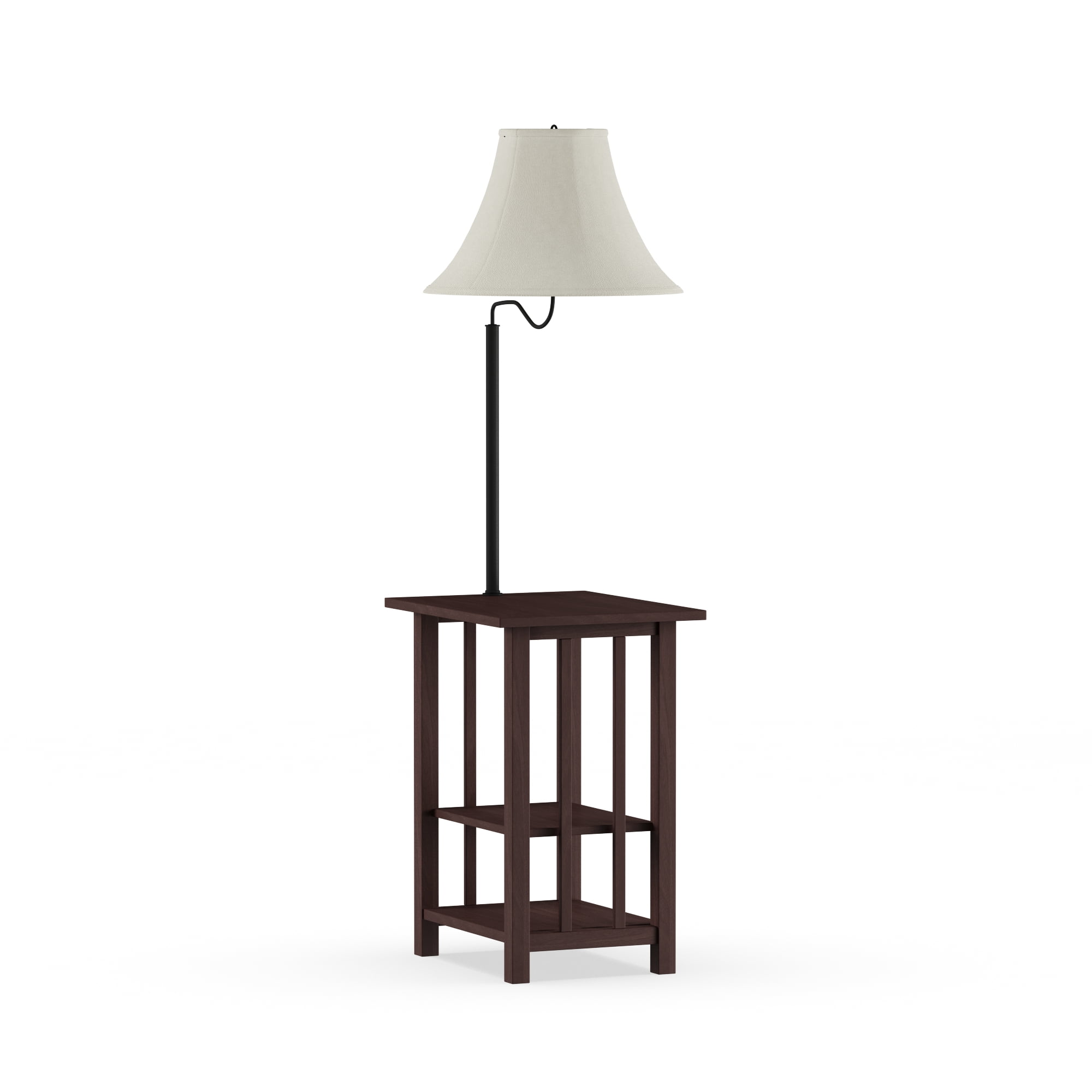 Better Homes & Gardens 3Rack End Table Floor Lamp, Espresso Finish