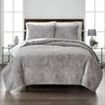 thumbnail image 1 of Better Homes & Gardens 3-piece Grey Embroidered Faux Fur Comforter Set, Full/Queen, 1 of 6