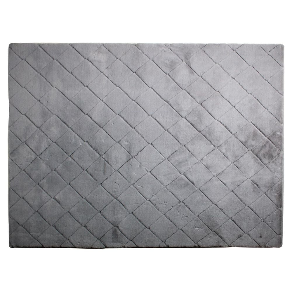 Better Homes & Gardens 30x46 Diamond Grey Rabbit Faux Fur