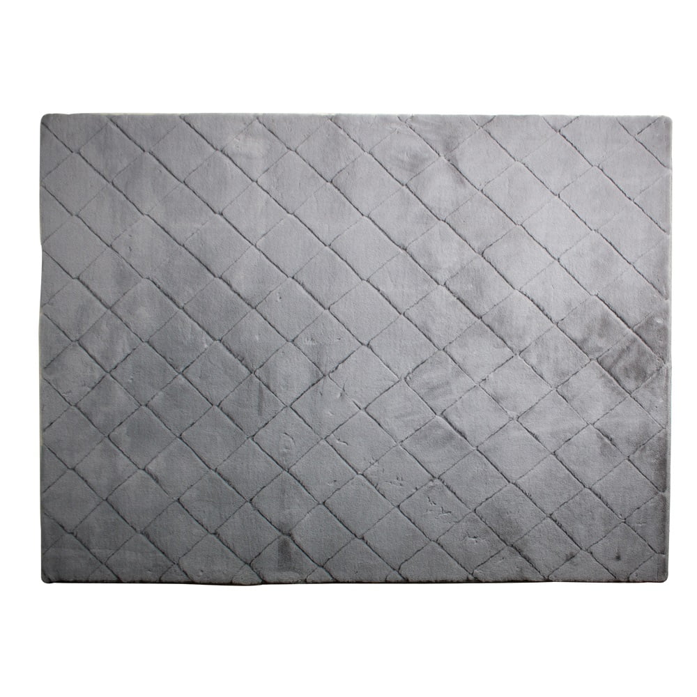 Better Homes & Gardens, 30" x 46" Diamond Grey Rabbit Faux Fur Accent Rug