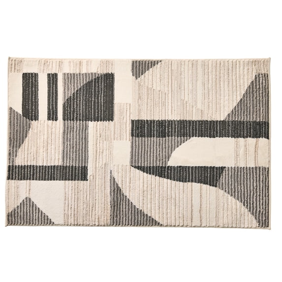 Better Homes & Gardens Gray Modern Shapes Abstract Indoor Accent Rug, 30"x46"