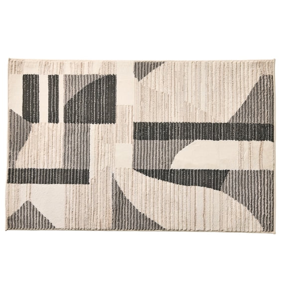 Better Homes & Gardens Gray Modern Shapes Abstract Indoor Accent Rug, 30"x46"