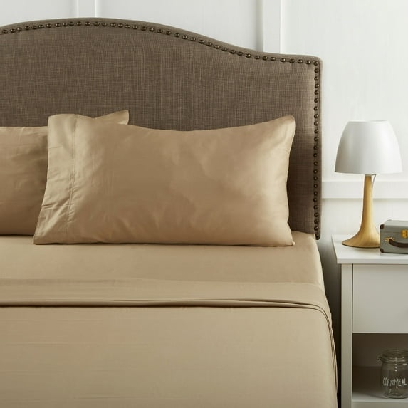 Better Homes & Gardens 300 Thread Count 100% Cotton Wrinkle Resistant Sheet Set, Full Brown