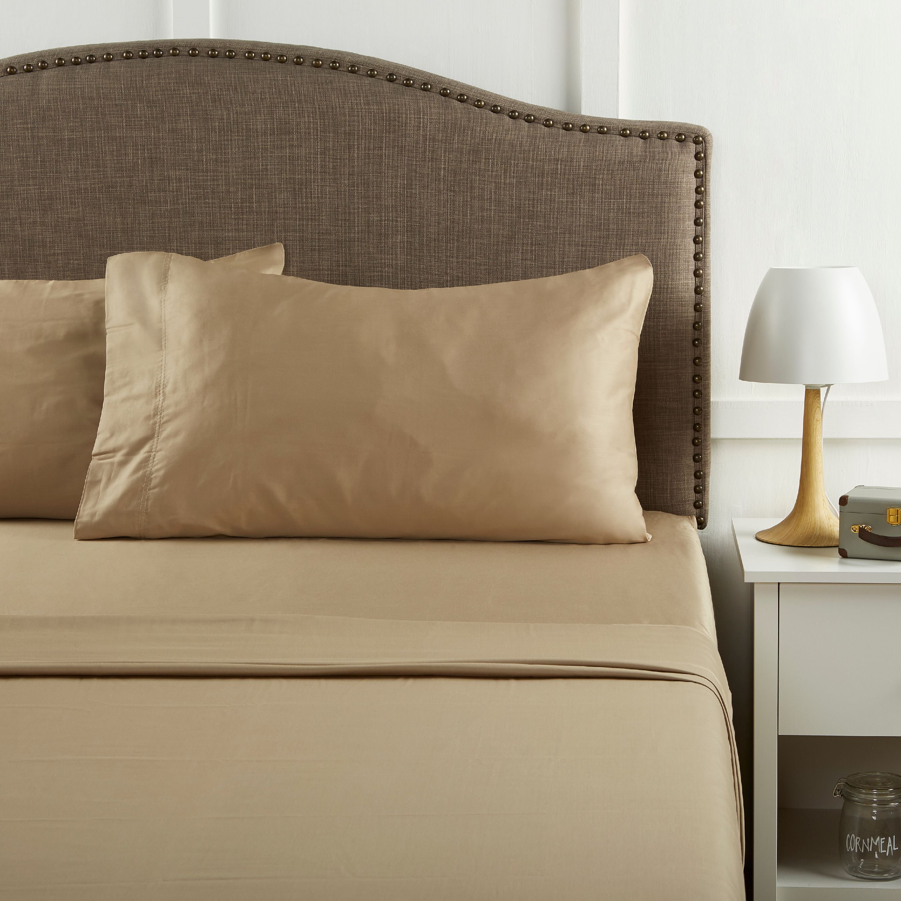 Better Homes & Gardens 300 Thread Count 100% Cotton Wrinkle Resistant Sheet Set, King Brown