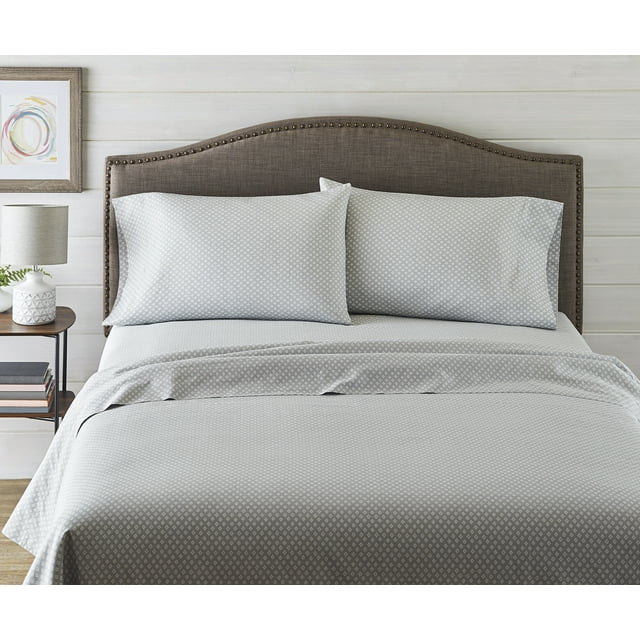 Better Homes & Gardens 300 TC 100 Cotton, King Bed Sheet Set, Grey