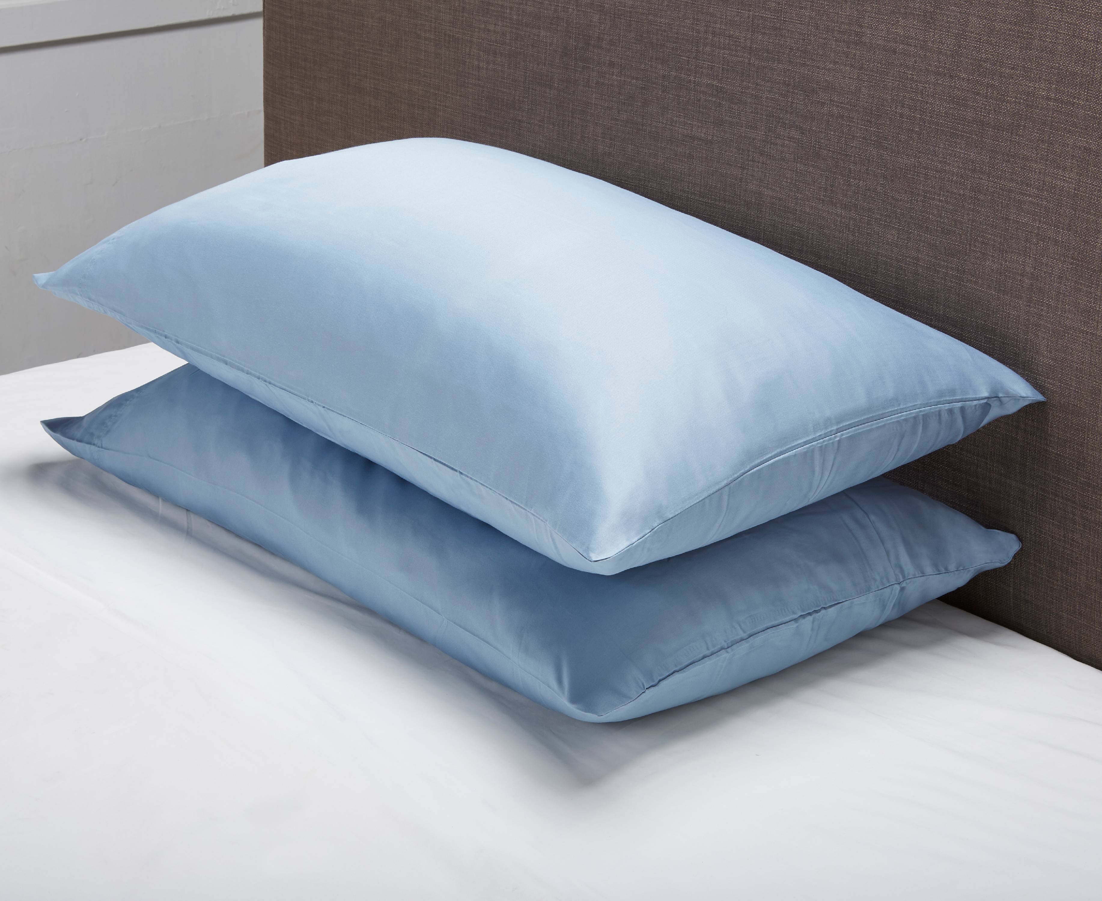 Better Homes & Gardens 300 Thread Count 100% Cotton Wrinkle Resistant King Pillowcase Set of 2, Blue Chalk