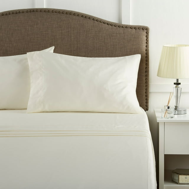 Better Homes & Gardens 300 TC 100 Cotton, Queen Bed Sheet Set, Vanilla Dream OffWhite