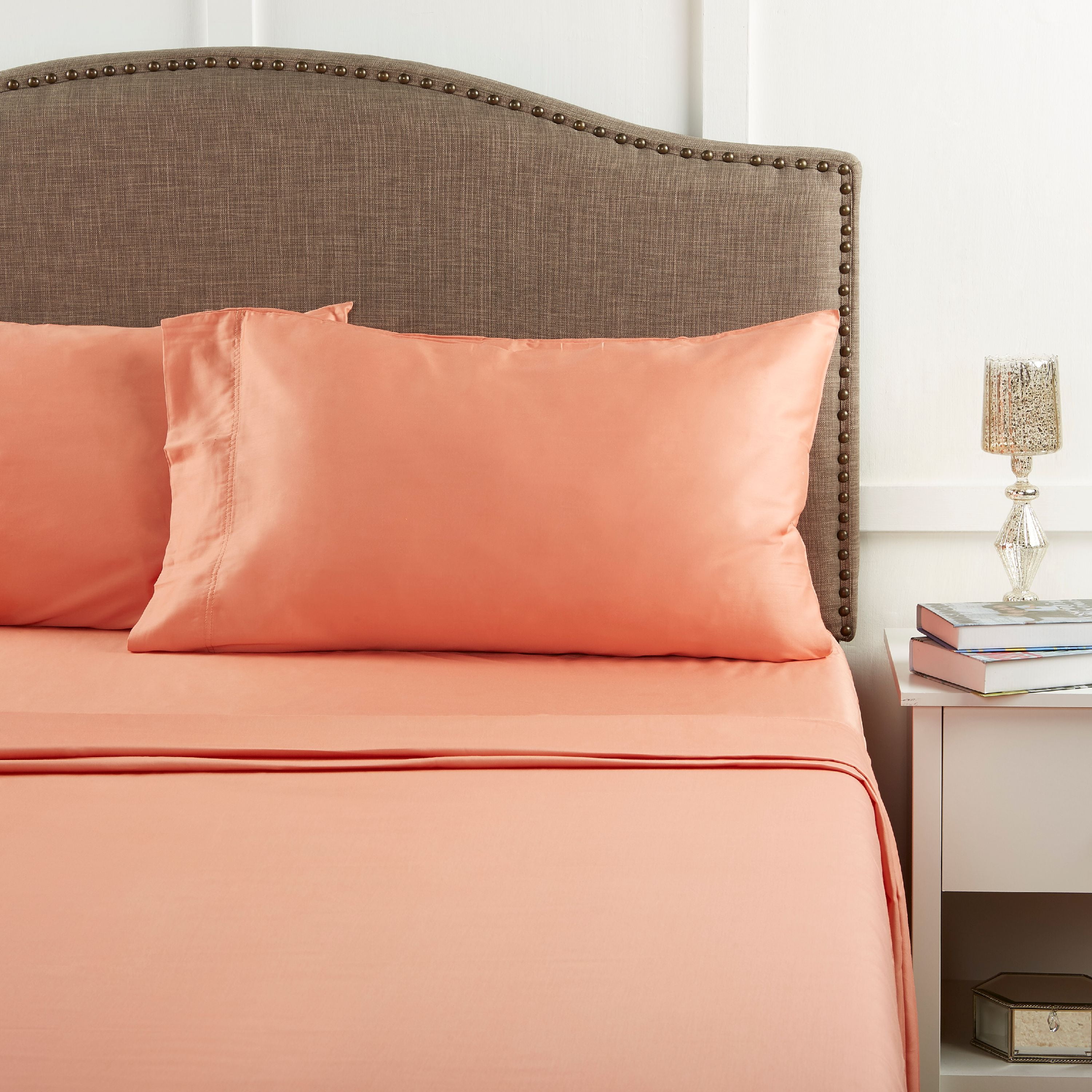 Better Homes & Gardens 300 Thread Count 100% Cotton Wrinkle Resistant Sheet Set, Twin Coral Freesia