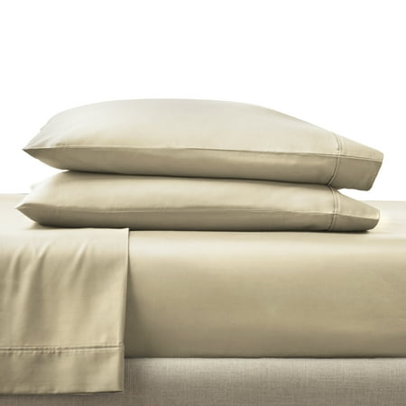 Better Homes & Gardens 2-Piece 300 Thread Count Almond Biscuit Cotton Sateen Pillowcase Set, Standard/Queen
