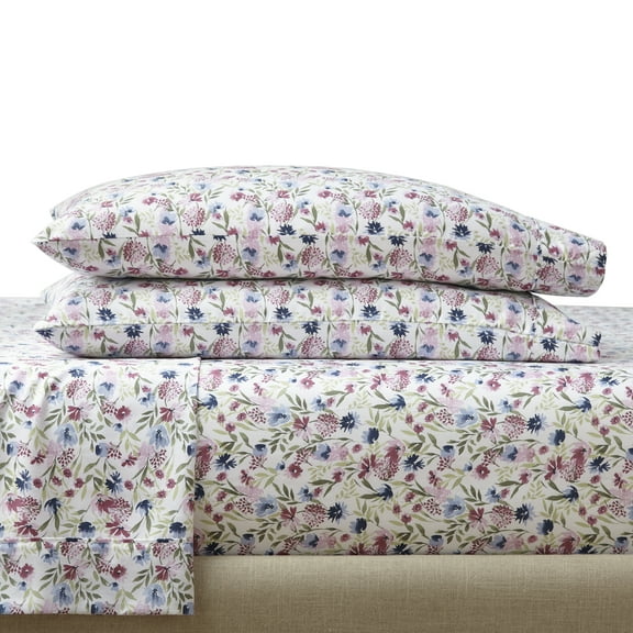 Better Homes & Gardens 2-Piece 300 Thread Count Bashful Blooms Cool Cotton Sateen Pillowcase Set, Standard/Queen