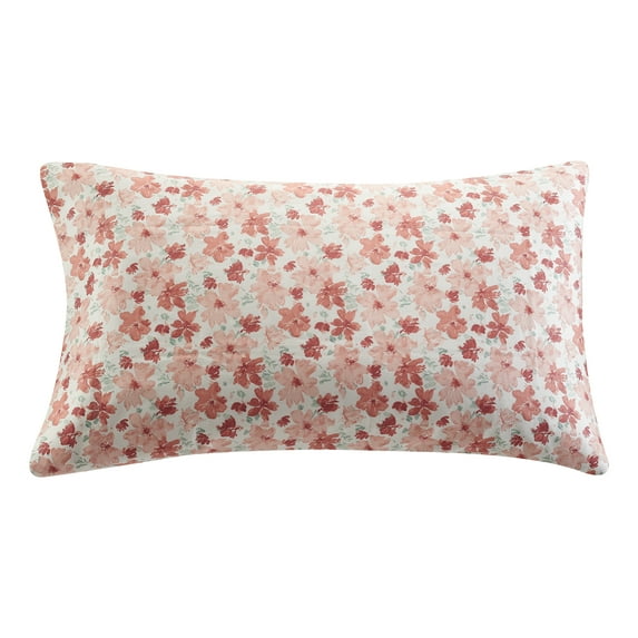 Better Homes & Gardens 300 Thread Count Coral Floral Cotton Sateen Pillowcases, Queen, 2
