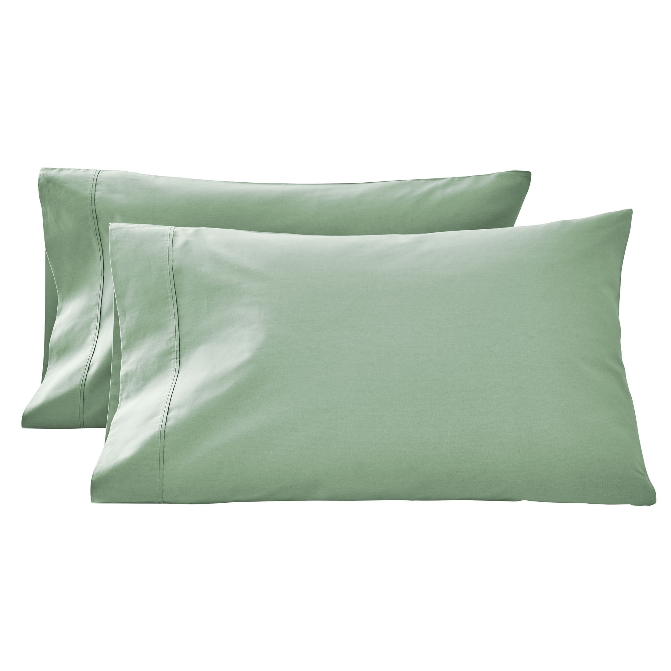 Better Homes & Gardens 300 Thread Count Green River Cotton Percale Pillowcases, King (2 Count