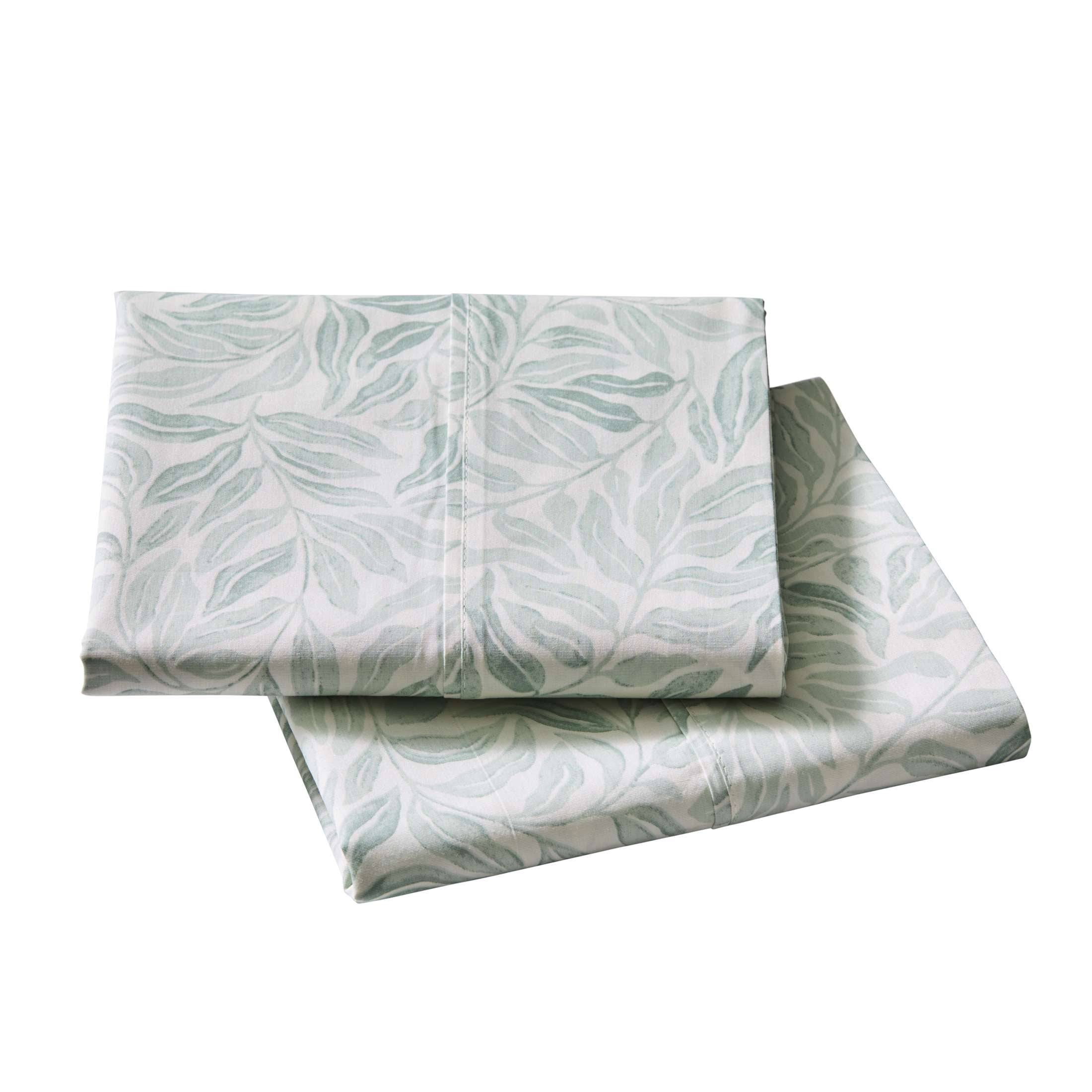 Better Homes & Gardens 2-Piece 300 Thread Count Cotton Percale Vierra Vine Green Pillowcases, King