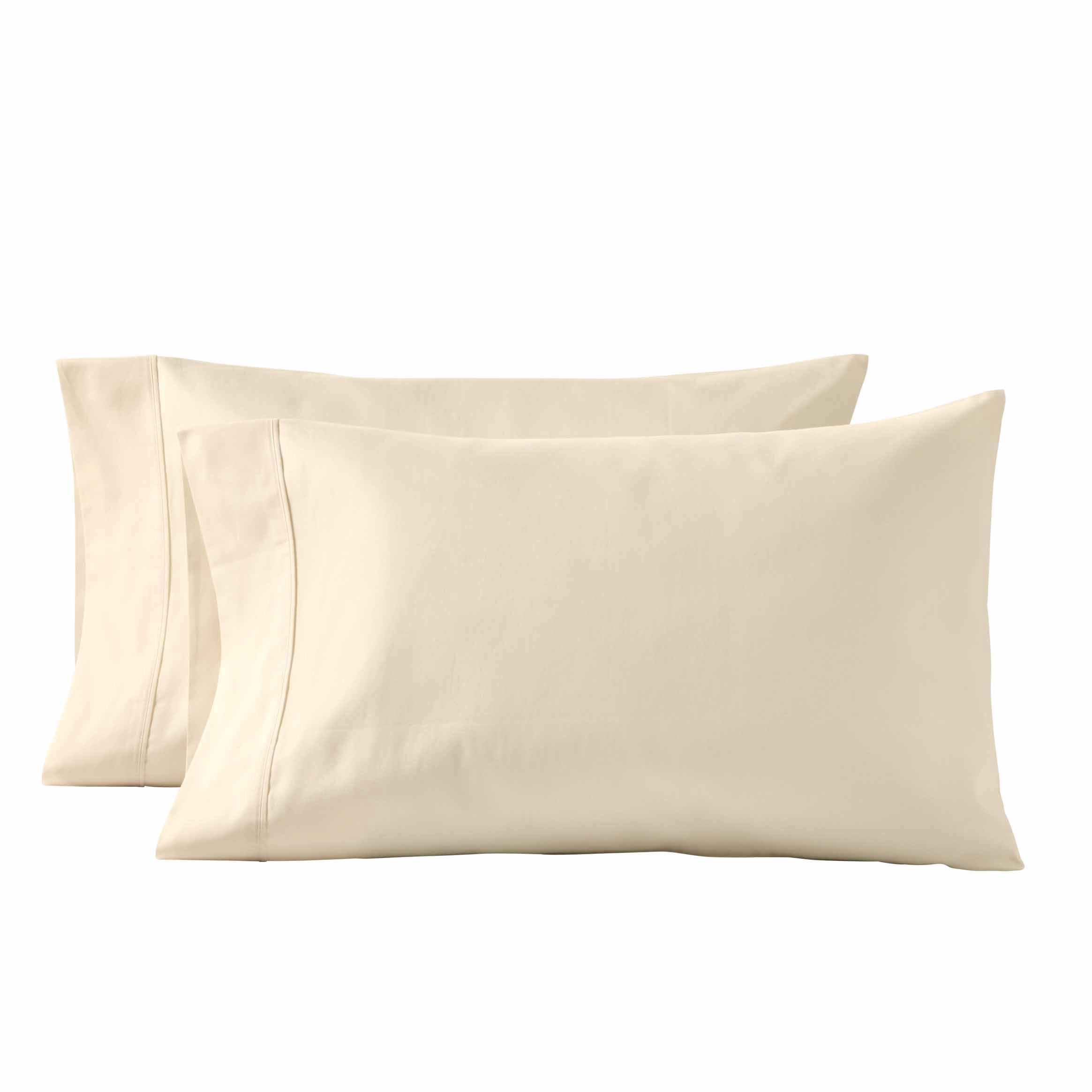 Better Homes & Gardens 300 Thread Count Cotton Sateen Pillowcase Set, King, Vanilla Dream, 2 Piece