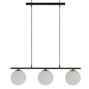 Better Homes & Gardens 36" Architectural 3-Light Island Pendant Light, Black Finish Frosted Glass Shades