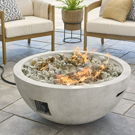 Better Homes & Gardens 36" Round 65,000 BTU Propane Faux Concrete Finish Fire Pit with Tank Hideaway