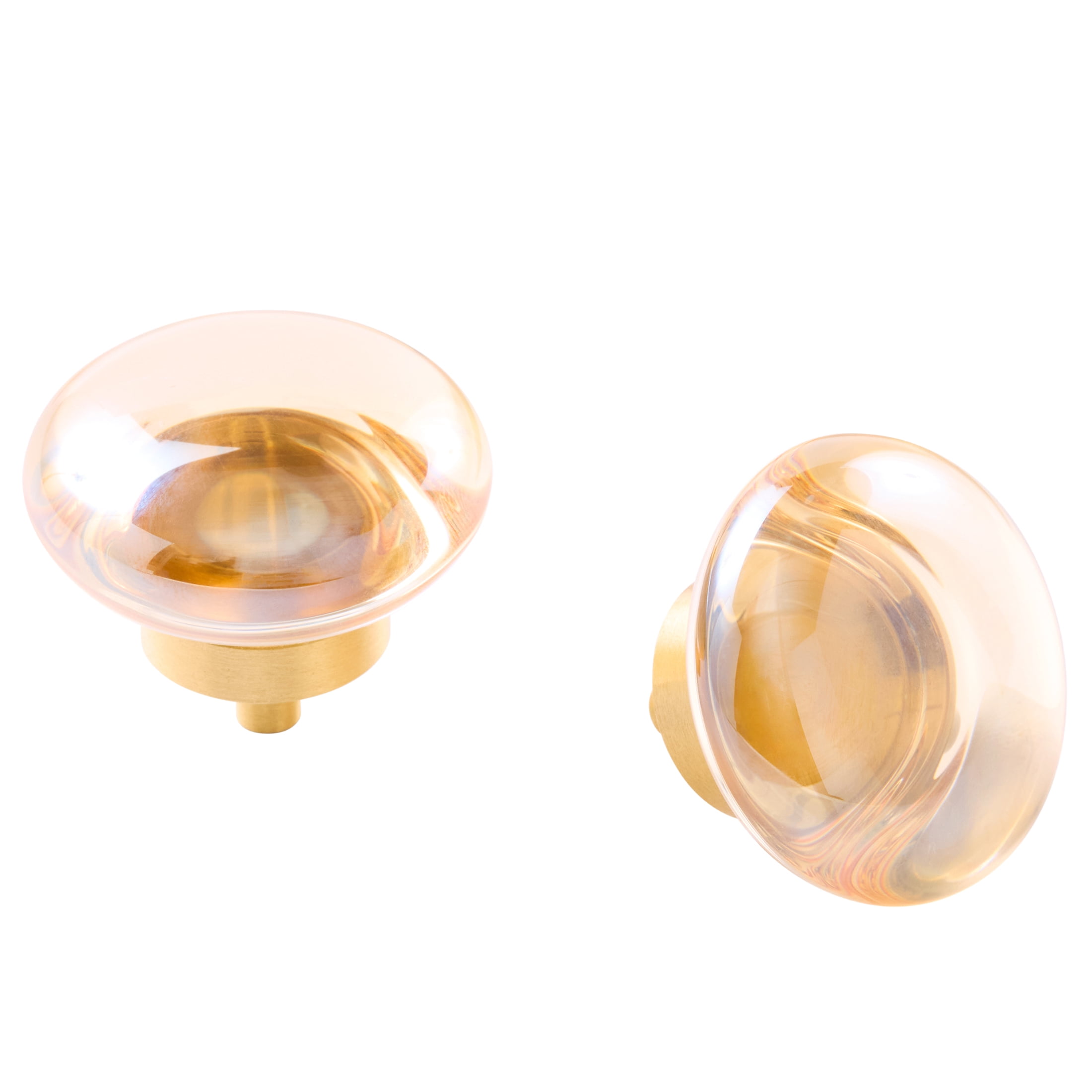 Better Homes & Gardens Modern Heirloom Crystal Knob, Heritage Gold/Light Amber, 2 pack